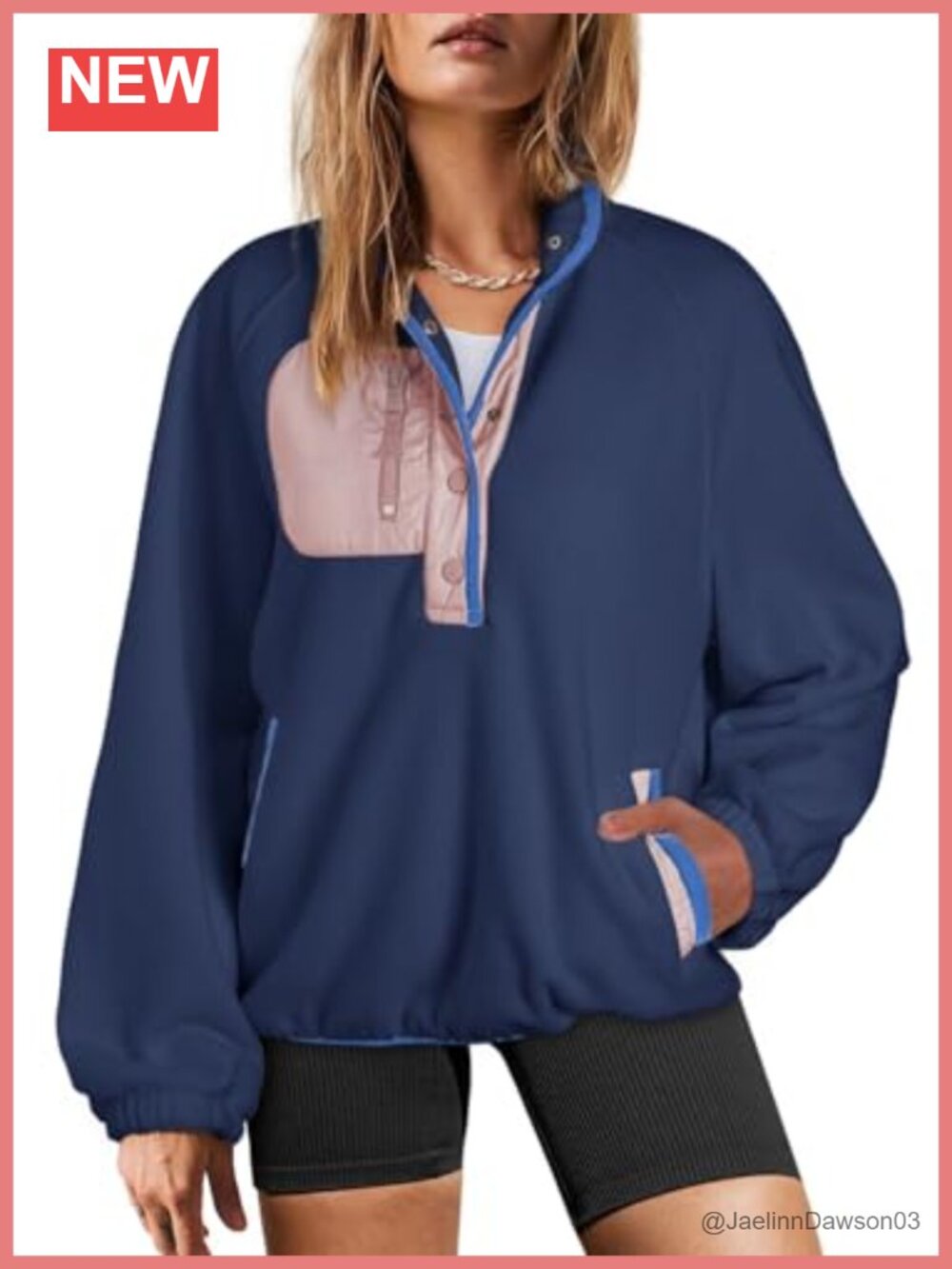 Fuzzy Sherpa Fleece Sweatshirt Oversized Button Pullover Women